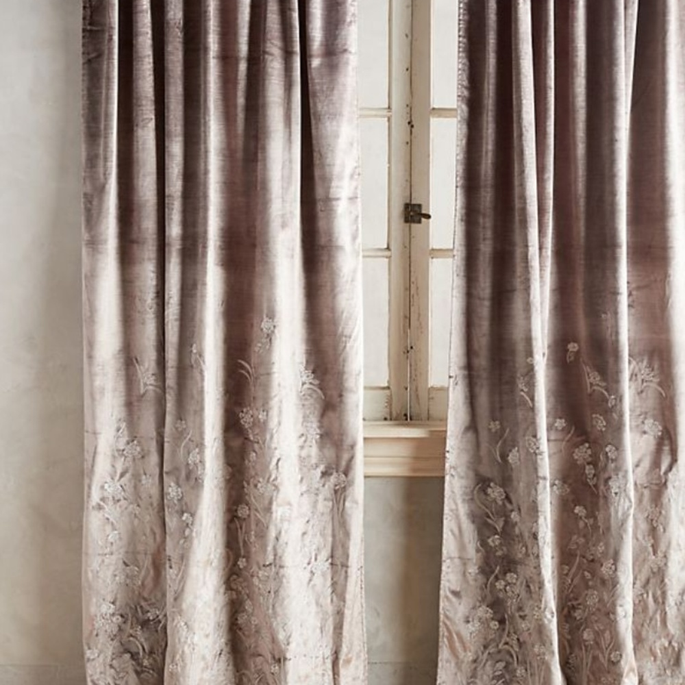 Anthropologie Curtain Panel (Floral Field) 50Wx84L